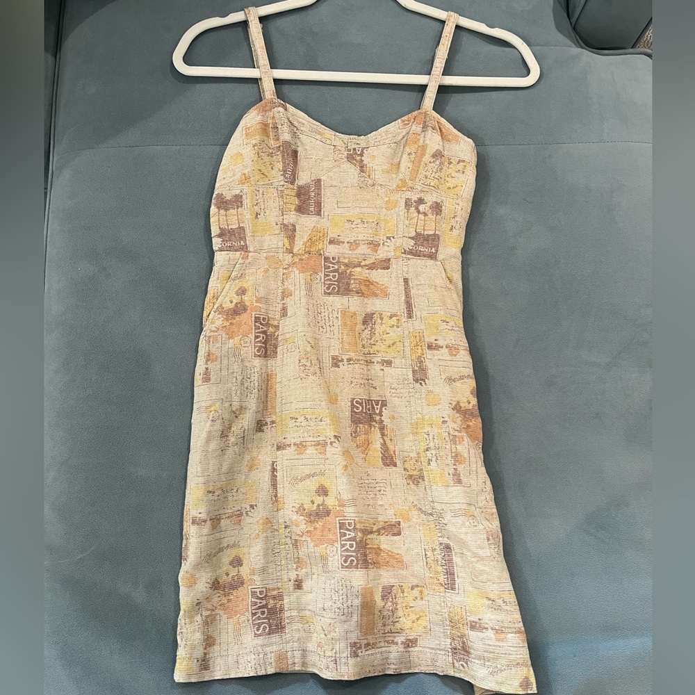 Urban outfitters beige/multicolor mini dress